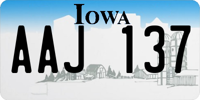 IA license plate AAJ137