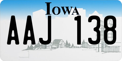 IA license plate AAJ138