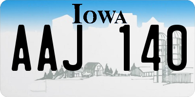 IA license plate AAJ140