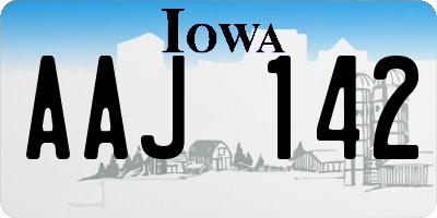 IA license plate AAJ142