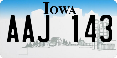 IA license plate AAJ143