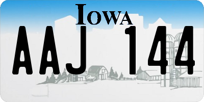 IA license plate AAJ144