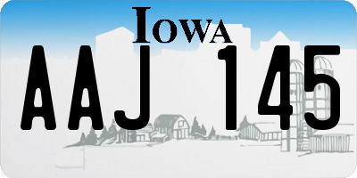 IA license plate AAJ145