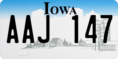 IA license plate AAJ147