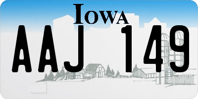 IA license plate AAJ149