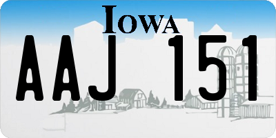 IA license plate AAJ151