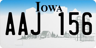 IA license plate AAJ156