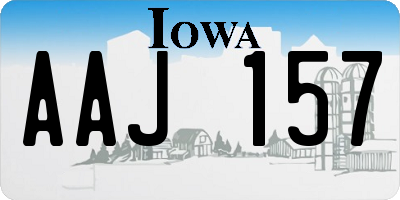 IA license plate AAJ157