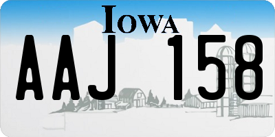 IA license plate AAJ158