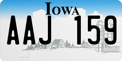 IA license plate AAJ159