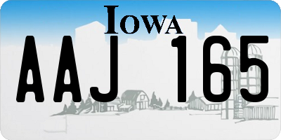 IA license plate AAJ165