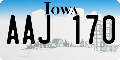 IA license plate AAJ170