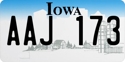 IA license plate AAJ173