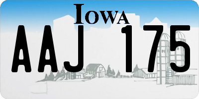 IA license plate AAJ175