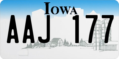 IA license plate AAJ177