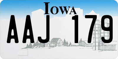 IA license plate AAJ179