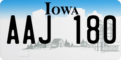 IA license plate AAJ180