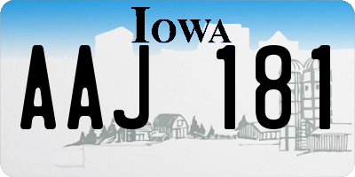 IA license plate AAJ181