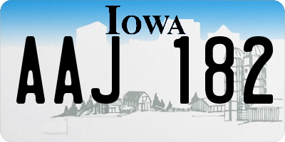 IA license plate AAJ182