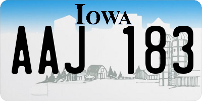 IA license plate AAJ183