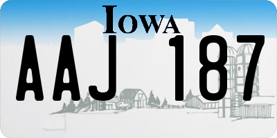 IA license plate AAJ187