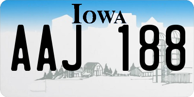 IA license plate AAJ188