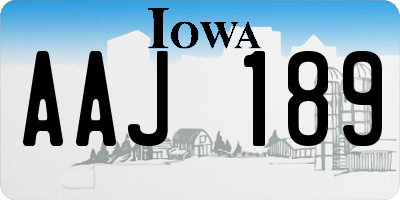 IA license plate AAJ189