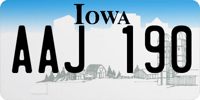 IA license plate AAJ190