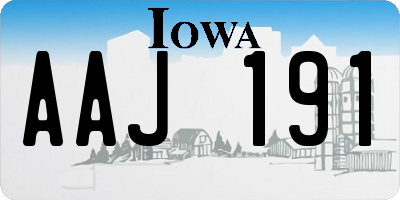 IA license plate AAJ191