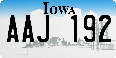 IA license plate AAJ192