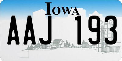 IA license plate AAJ193