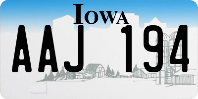 IA license plate AAJ194