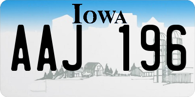 IA license plate AAJ196