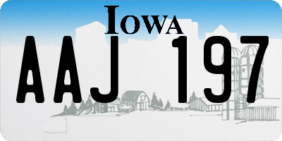 IA license plate AAJ197