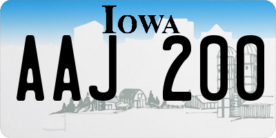 IA license plate AAJ200