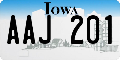IA license plate AAJ201