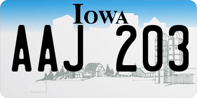 IA license plate AAJ203