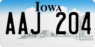 IA license plate AAJ204