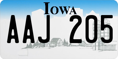 IA license plate AAJ205