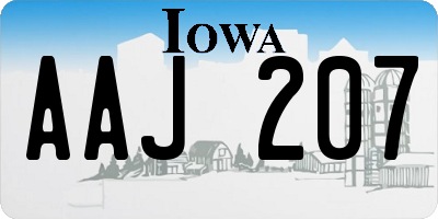 IA license plate AAJ207