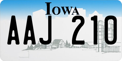 IA license plate AAJ210