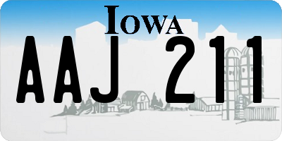 IA license plate AAJ211