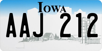 IA license plate AAJ212