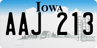 IA license plate AAJ213