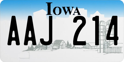 IA license plate AAJ214