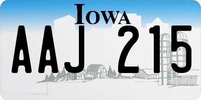 IA license plate AAJ215