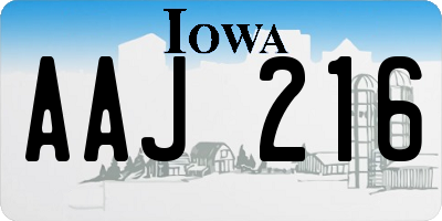 IA license plate AAJ216