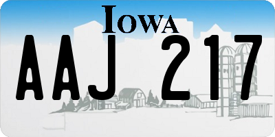 IA license plate AAJ217