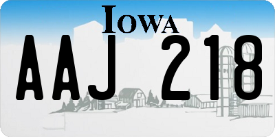 IA license plate AAJ218