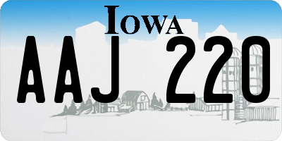 IA license plate AAJ220